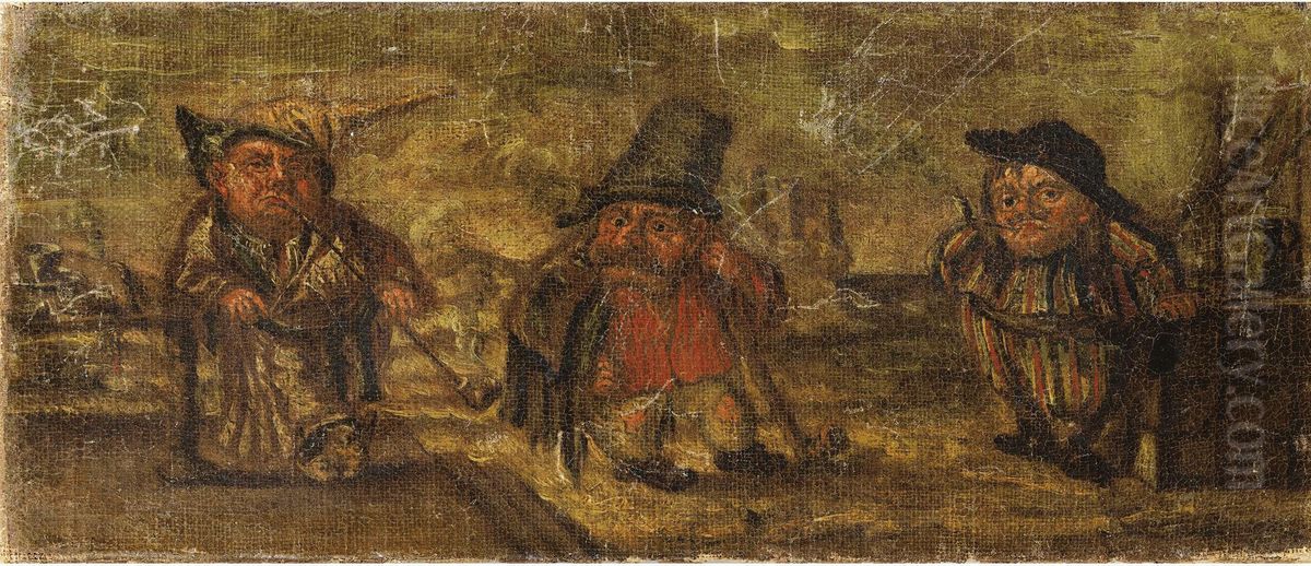 Caricatures De Nains Oil Painting by Faustino Bocchi