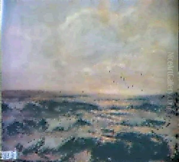 Seascape Oil Painting by Heinrich Petersen