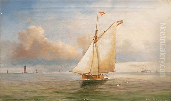 Hamburger Yacht Oil Painting by Heinrich And. Sophus Petersen