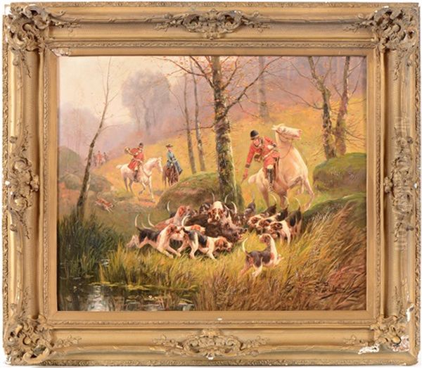 Scene De Chasse A Courre Oil Painting by Eugene Petit