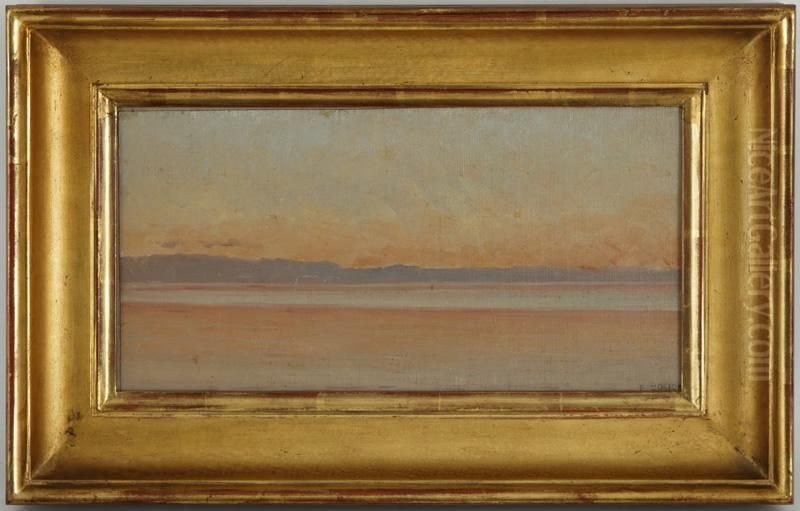 Coucher De Soleil Sur Le Leman Oil Painting by Francois Bocion