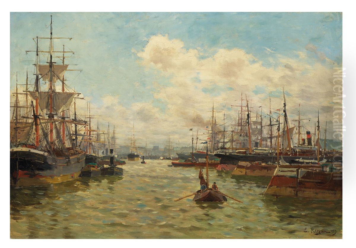 Marine Oil Painting by Edmond Marie Petitjean