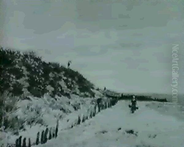 Plage D'ostende Oil Painting by Edmond Marie Petitjean