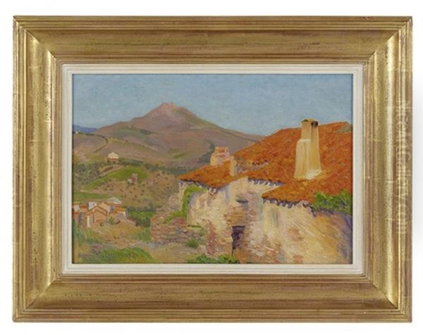 Village En Provence Oil Painting by Hippolyte Petitjean