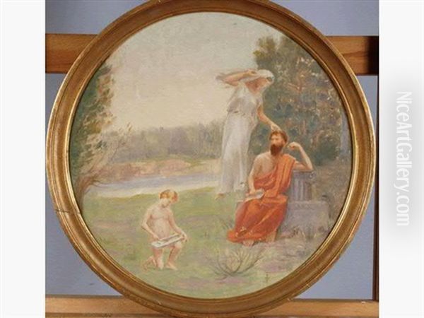 Allegorie De La Poesie Oil Painting by Hippolyte Petitjean