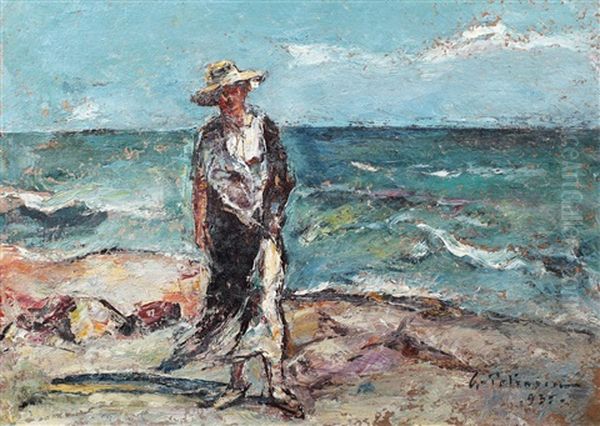 Pe Malul Marii Oil Painting by Petrascu Gheorghe