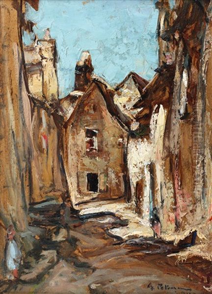 Strada Din Vitre Oil Painting by Petrascu Gheorghe