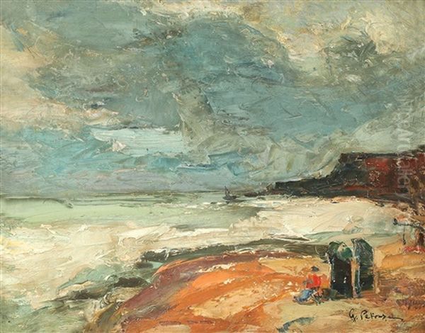 Promenada Pe Malul Marii Oil Painting by Petrascu Gheorghe