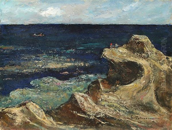 Marea La Techirghiol Oil Painting by Petrascu Gheorghe