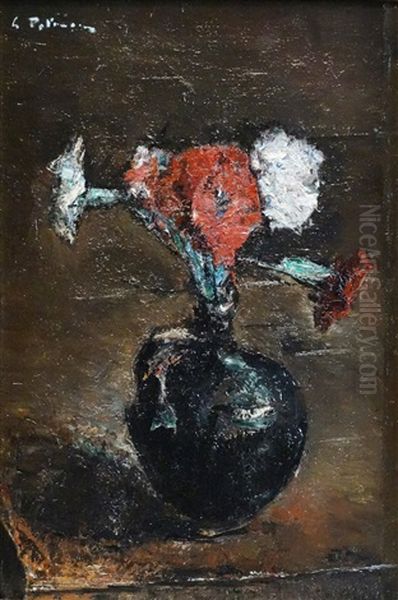 The Pot With Carnations Oil Painting by Petrascu Gheorghe