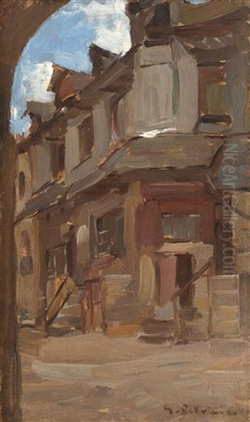 Strada Din Vitre Oil Painting by Petrascu Gheorghe