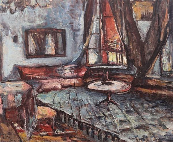 Interior La Viforata Oil Painting by Petrascu Gheorghe