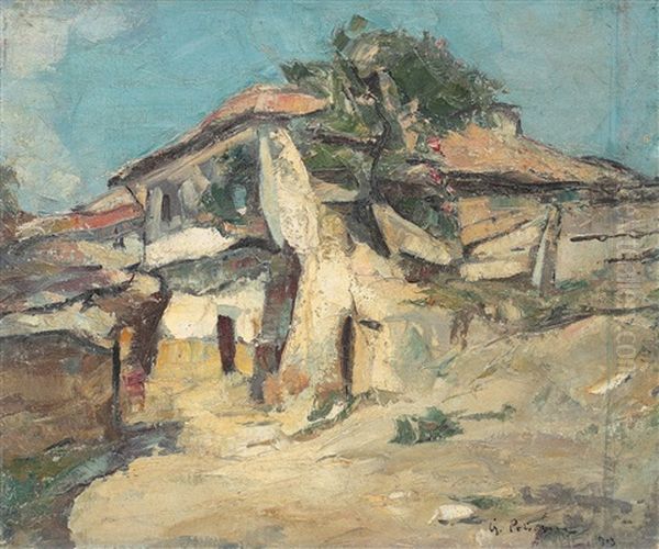 Houses In Silistra Oil Painting by Petrascu Gheorghe