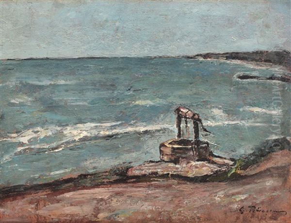 Ovidius Fountain Oil Painting by Petrascu Gheorghe