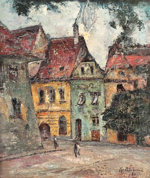 Sighisoara Oil Painting by Petrascu Gheorghe