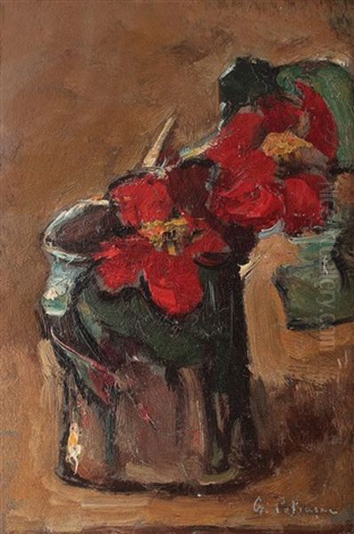 Dog Roses Oil Painting by Petrascu Gheorghe