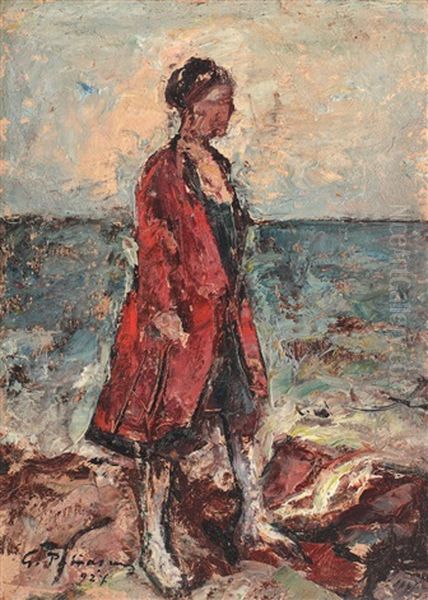 At The Seaside Oil Painting by Petrascu Gheorghe