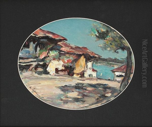 Houses At Silistra Oil Painting by Petrascu Gheorghe