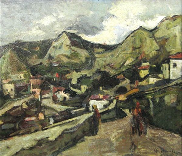 Landscape From Balcic Oil Painting by Petrascu Gheorghe