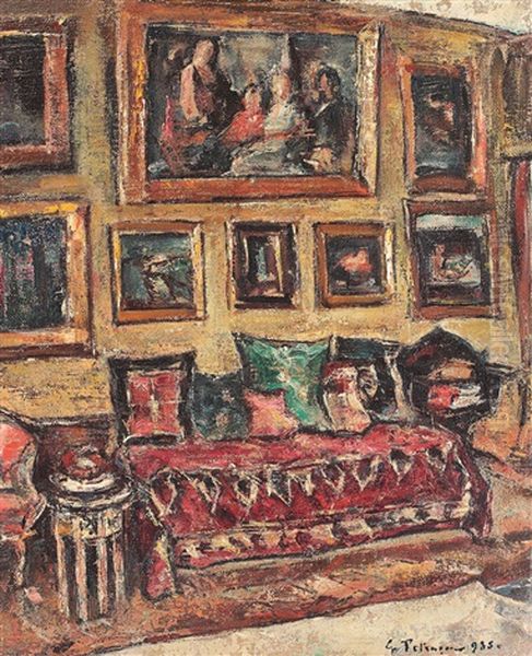 Interior In Zambaccian Street Oil Painting by Petrascu Gheorghe
