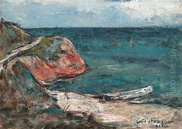 The Sea At Techirghiol Oil Painting by Petrascu Gheorghe