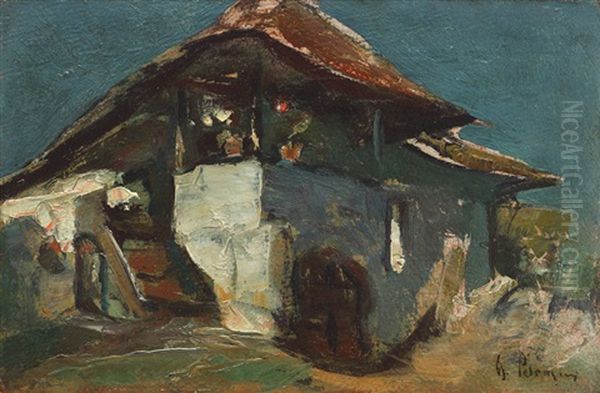 House On Campulung Oil Painting by Petrascu Gheorghe