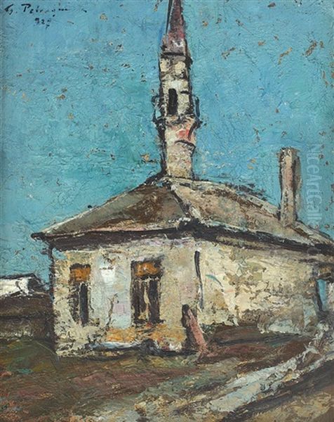 Mosque At Mangalia Oil Painting by Petrascu Gheorghe