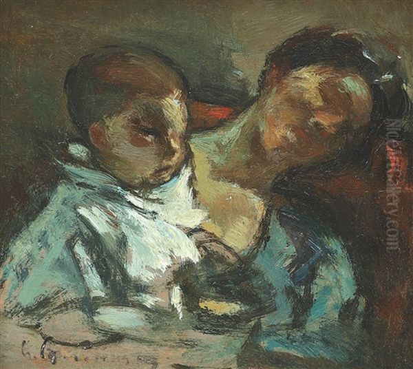 Maternity Oil Painting by Petrascu Gheorghe