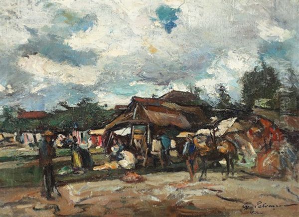 Fair At Valeni Oil Painting by Petrascu Gheorghe