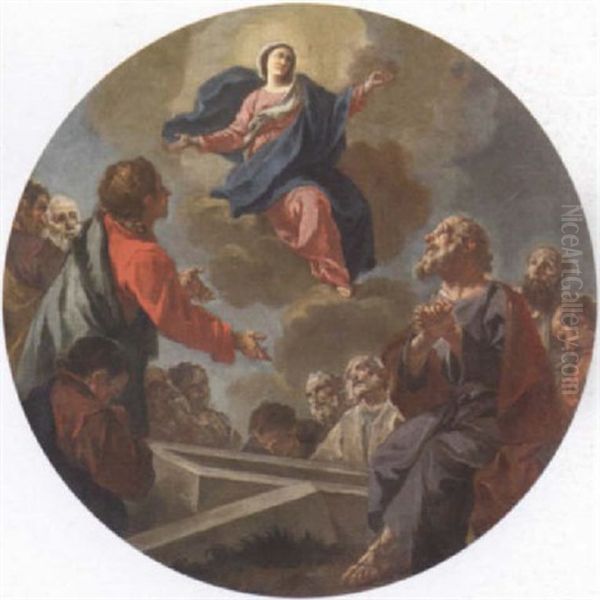 The Assumption Of The Virgin Oil Painting by Giuseppe Antonio Petrini