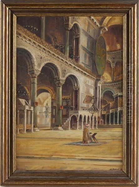Hagia Sophia Interior Oil Painting by Wladimir Petroff