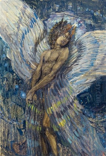 Demon Oil Painting by Kuzma Sergievitch Petrov-Vodkin