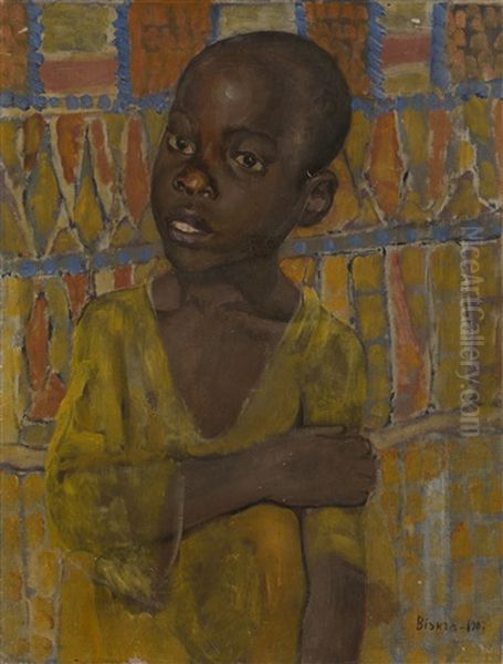 Portrait Of An African Boy Oil Painting by Kuzma Sergievitch Petrov-Vodkin
