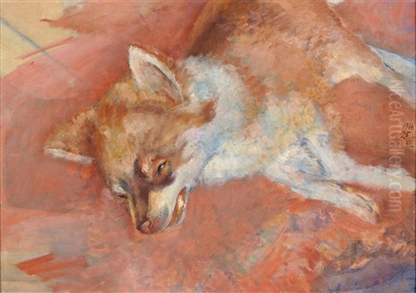 Sleeping Puppy Oil Painting by Kuzma Sergievitch Petrov-Vodkin