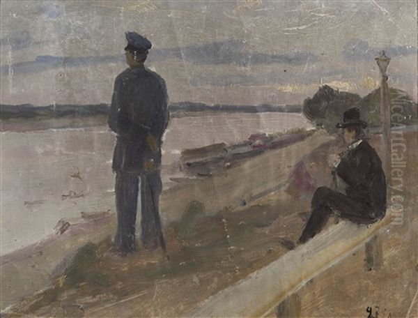 On The Volga, Khlynovsk Oil Painting by Kuzma Sergievitch Petrov-Vodkin