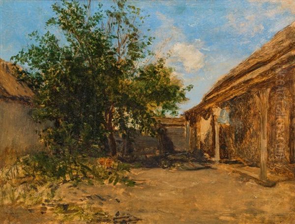 Ungarischer Bauernhof Oil Painting by August Xaver Karl von Pettenkofen
