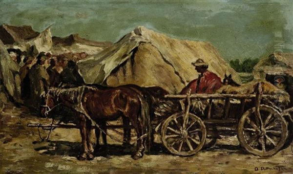 Marktszene Oil Painting by August Xaver Karl von Pettenkofen