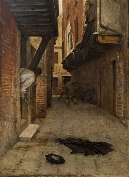 Venezianischer Strasenkampf Oil Painting by August Xaver Karl von Pettenkofen