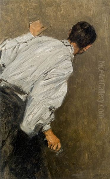 Figurenstudie Oil Painting by August Xaver Karl von Pettenkofen