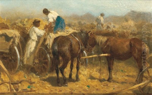 Ungarische Marktszene Oil Painting by August Xaver Karl von Pettenkofen