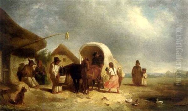 Rast Der Zigeuner Oil Painting by August Xaver Karl von Pettenkofen