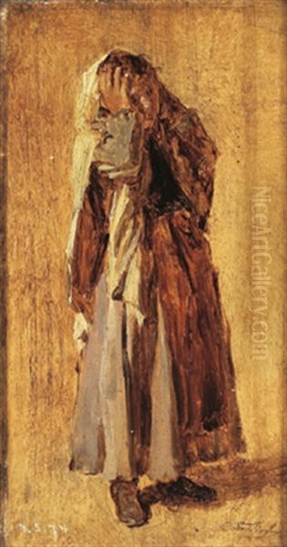 Italienisches Bauernmadchen Oil Painting by August Xaver Karl von Pettenkofen