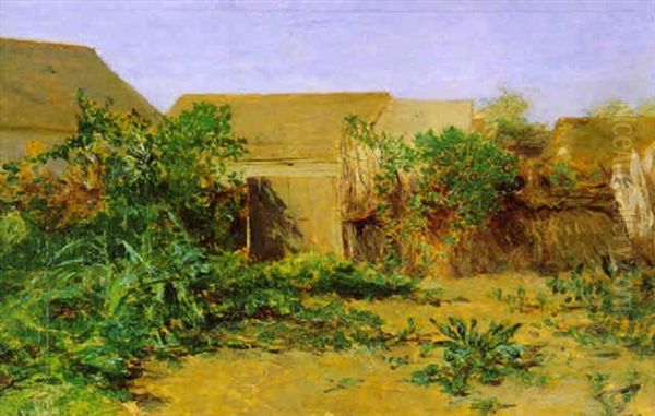 Hollandische Gartenstudie Oil Painting by August Xaver Karl von Pettenkofen