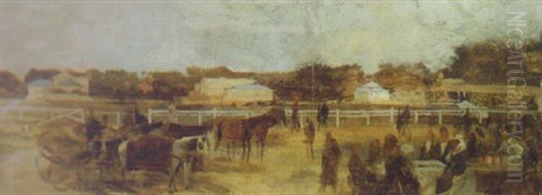 At The Races Oil Painting by August Xaver Karl von Pettenkofen