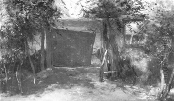 Hausgarten Oil Painting by August Xaver Karl von Pettenkofen