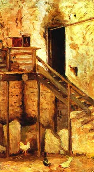 Italienischer Hofwinkel Oil Painting by August Xaver Karl von Pettenkofen