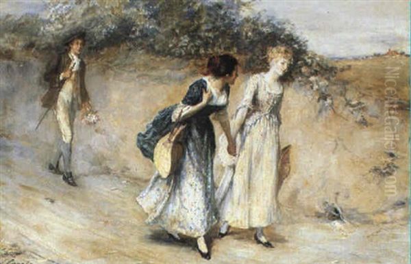 The Go-between Oil Painting by John Pettie