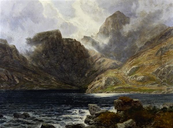Llyn Llyndaw, Snowdon, North Wales Oil Painting by Edwin Pettitt