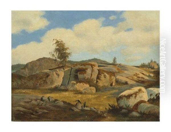 Paysage Aux Rochers Oil Painting by Fritz Petzholdt