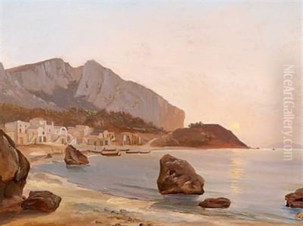 Soparti Ved Sorrent Oil Painting by Fritz Petzholdt